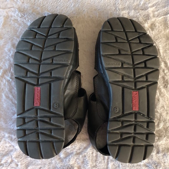 Mens Dexter Dexflex Black Sandals Size 8 - Picture 6 of 9